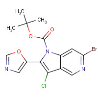 1400287-65-1 tert-butyl 6-bromo-3-chloro-2-(1,3-oxazol-5-yl)pyrrolo[3,2-c]pyridine-1-carboxylate chemical structure