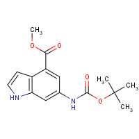 731810-56-3 methyl 6-[(2-methylpropan-2-yl)oxycarbonylamino]-1H-indole-4-carboxylate chemical structure