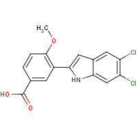 835595-00-1 3-(5,6-dichloro-1H-indol-2-yl)-4-methoxybenzoic acid chemical structure