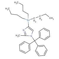 1239464-58-4 tributyl-(2-methyl-1-tritylimidazol-4-yl)stannane chemical structure