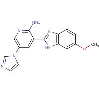 1261221-65-1 5-imidazol-1-yl-3-(6-methoxy-1H-benzimidazol-2-yl)pyridin-2-amine chemical structure
