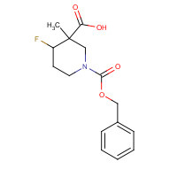 1334412-77-9 4-fluoro-3-methyl-1-phenylmethoxycarbonylpiperidine-3-carboxylic acid chemical structure
