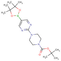 940284-98-0 tert-butyl 4-[5-(4,4,5,5-tetramethyl-1,3,2-dioxaborolan-2-yl)pyrimidin-2-yl]piperazine-1-carboxylate chemical structure