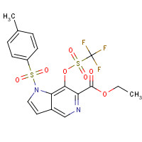 1207175-44-7 ethyl 1-(4-methylphenyl)sulfonyl-7-(trifluoromethylsulfonyloxy)pyrrolo[3,2-c]pyridine-6-carboxylate chemical structure