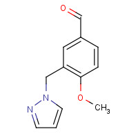 436086-89-4 4-methoxy-3-(pyrazol-1-ylmethyl)benzaldehyde chemical structure