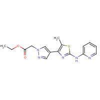 1235314-14-3 ethyl 2-[4-[5-methyl-2-(pyridin-2-ylamino)-1,3-thiazol-4-yl]pyrazol-1-yl]acetate chemical structure