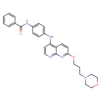 1203510-00-2 N-[4-[[7-(3-morpholin-4-ylpropoxy)-1,8-naphthyridin-4-yl]amino]phenyl]benzamide chemical structure