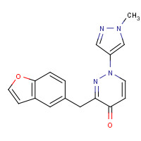 1314381-08-2 3-(1-benzofuran-5-ylmethyl)-1-(1-methylpyrazol-4-yl)pyridazin-4-one chemical structure