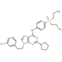 834894-21-2 3-[2-[2-cyclopentyl-6-(4-dipropylphosphorylanilino)purin-9-yl]ethyl]phenol chemical structure
