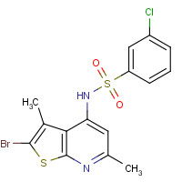 1312593-57-9 N-(2-bromo-3,6-dimethylthieno[2,3-b]pyridin-4-yl)-3-chlorobenzenesulfonamide chemical structure