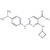 1198301-93-7 4-(cyclobutylamino)-2-[4-(dimethylamino)anilino]pyrimidine-5-carboxamide chemical structure