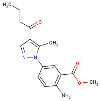 1404531-00-5 methyl 2-amino-5-(4-butanoyl-5-methylpyrazol-1-yl)benzoate chemical structure