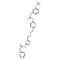 1439399-58-2 N-[6-[4-[5-[(2-pyridin-2-ylacetyl)amino]-1,3,4-thiadiazol-2-yl]butyl]pyridazin-3-yl]-2-[3-(trifluoromethoxy)phenyl]acetamide chemical structure