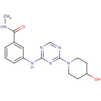 1332300-23-8 3-[[4-(4-hydroxypiperidin-1-yl)-1,3,5-triazin-2-yl]amino]-N-methylbenzamide chemical structure