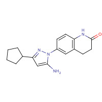 897374-35-5 6-(5-amino-3-cyclopentylpyrazol-1-yl)-3,4-dihydro-1H-quinolin-2-one chemical structure
