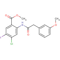 1398338-54-9 methyl 4-chloro-5-iodo-2-[[2-(3-methoxyphenyl)acetyl]amino]benzoate chemical structure