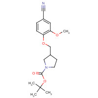 954234-94-7 tert-butyl 3-[(4-cyano-2-methoxyphenoxy)methyl]pyrrolidine-1-carboxylate chemical structure