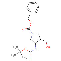 1255099-67-2 benzyl 3-(hydroxymethyl)-4-[(2-methylpropan-2-yl)oxycarbonylamino]pyrrolidine-1-carboxylate chemical structure