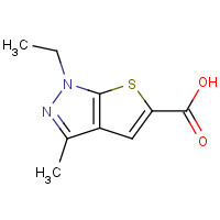 1039758-64-9 1-ethyl-3-methylthieno[2,3-c]pyrazole-5-carboxylic acid chemical structure