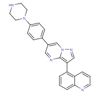 1432597-26-6 5-[6-(4-piperazin-1-ylphenyl)pyrazolo[1,5-a]pyrimidin-3-yl]quinoline chemical structure