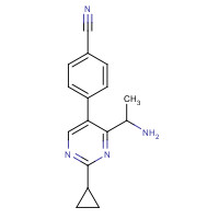 918422-33-0 4-[4-(1-aminoethyl)-2-cyclopropylpyrimidin-5-yl]benzonitrile chemical structure