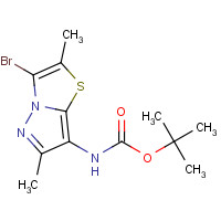 1290127-87-5 tert-butyl N-(3-bromo-2,6-dimethylpyrazolo[5,1-b][1,3]thiazol-7-yl)carbamate chemical structure
