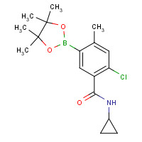1019918-90-1 2-chloro-N-cyclopropyl-4-methyl-5-(4,4,5,5-tetramethyl-1,3,2-dioxaborolan-2-yl)benzamide chemical structure