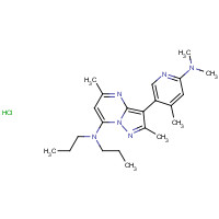 195055-66-4 3-[6-(dimethylamino)-4-methylpyridin-3-yl]-2,5-dimethyl-N,N-dipropylpyrazolo[1,5-a]pyrimidin-7-amine;hydrochloride chemical structure