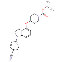 1001397-76-7 propan-2-yl 4-[[1-(4-cyanophenyl)-2,3-dihydroindol-4-yl]oxy]piperidine-1-carboxylate chemical structure