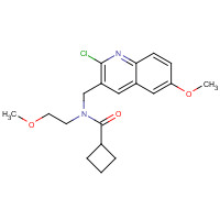606103-23-5 N-[(2-chloro-6-methoxyquinolin-3-yl)methyl]-N-(2-methoxyethyl)cyclobutanecarboxamide chemical structure