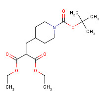 166815-97-0 diethyl 2-[[1-[(2-methylpropan-2-yl)oxycarbonyl]piperidin-4-yl]methyl]propanedioate chemical structure