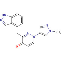 1314381-07-1 3-(1H-indazol-4-ylmethyl)-1-(1-methylpyrazol-4-yl)pyridazin-4-one chemical structure