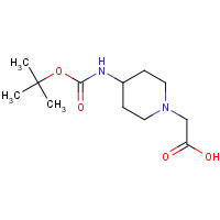 299203-94-4 2-[4-[(2-methylpropan-2-yl)oxycarbonylamino]piperidin-1-yl]acetic acid chemical structure