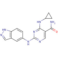 1198302-19-0 4-(cyclopropylamino)-2-(1H-indazol-5-ylamino)pyrimidine-5-carboxamide chemical structure