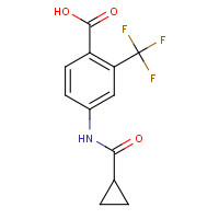 1314406-50-2 4-(cyclopropanecarbonylamino)-2-(trifluoromethyl)benzoic acid chemical structure