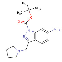 887590-95-6 tert-butyl 6-amino-3-(pyrrolidin-1-ylmethyl)indazole-1-carboxylate chemical structure
