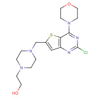 885675-75-2 2-[4-[(2-chloro-4-morpholin-4-ylthieno[3,2-d]pyrimidin-6-yl)methyl]piperazin-1-yl]ethanol chemical structure