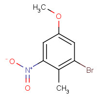 62827-41-2 1-bromo-5-methoxy-2-methyl-3-nitrobenzene chemical structure