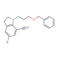 1096141-54-6 5-bromo-1-(3-phenylmethoxypropyl)-2,3-dihydroindole-7-carbonitrile chemical structure