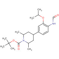 1462951-58-1 tert-butyl 4-(4-formamido-3-propan-2-yloxyphenyl)-2,6-dimethylpiperidine-1-carboxylate chemical structure