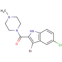 1180526-60-6 (3-bromo-5-chloro-1H-indol-2-yl)-(4-methylpiperazin-1-yl)methanone chemical structure