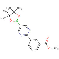 1208338-96-8 methyl 3-[5-(4,4,5,5-tetramethyl-1,3,2-dioxaborolan-2-yl)pyrimidin-2-yl]benzoate chemical structure