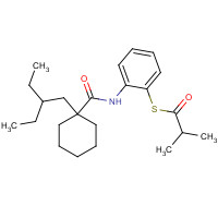 211513-37-0 S-[2-[[1-(2-ethylbutyl)cyclohexanecarbonyl]amino]phenyl] 2-methylpropanethioate chemical structure
