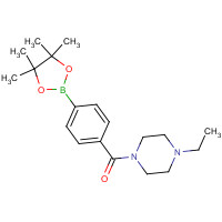 656239-39-3 (4-ethylpiperazin-1-yl)-[4-(4,4,5,5-tetramethyl-1,3,2-dioxaborolan-2-yl)phenyl]methanone chemical structure