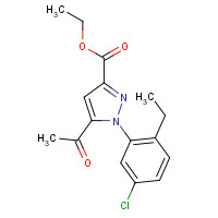 1403333-37-8 ethyl 5-acetyl-1-(5-chloro-2-ethylphenyl)pyrazole-3-carboxylate chemical structure