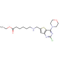 1235450-38-0 ethyl 6-[(2-chloro-4-morpholin-4-ylthieno[3,2-d]pyrimidin-6-yl)methylamino]hexanoate chemical structure