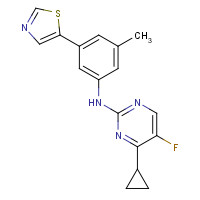 1312535-70-8 4-cyclopropyl-5-fluoro-N-[3-methyl-5-(1,3-thiazol-5-yl)phenyl]pyrimidin-2-amine chemical structure