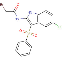 918494-37-8 N-[3-(benzenesulfonyl)-5-chloro-1H-indol-2-yl]-2-bromoacetamide chemical structure