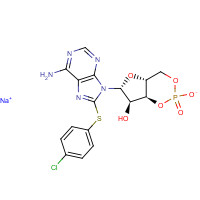 93882-12-3 sodium;(4aR,6R,7R,7aS)-6-[6-amino-8-(4-chlorophenyl)sulfanylpurin-9-yl]-2-oxido-2-oxo-4a,6,7,7a-tetrahydro-4H-furo[3,2-d][1,3,2]dioxaphosphinin-7-ol chemical structure