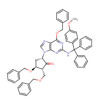 142217-79-6 (2R,3S,5S)-5-[2-[[(4-methoxyphenyl)-diphenylmethyl]amino]-6-phenylmethoxypurin-9-yl]-3-phenylmethoxy-2-(phenylmethoxymethyl)cyclopentan-1-one chemical structure